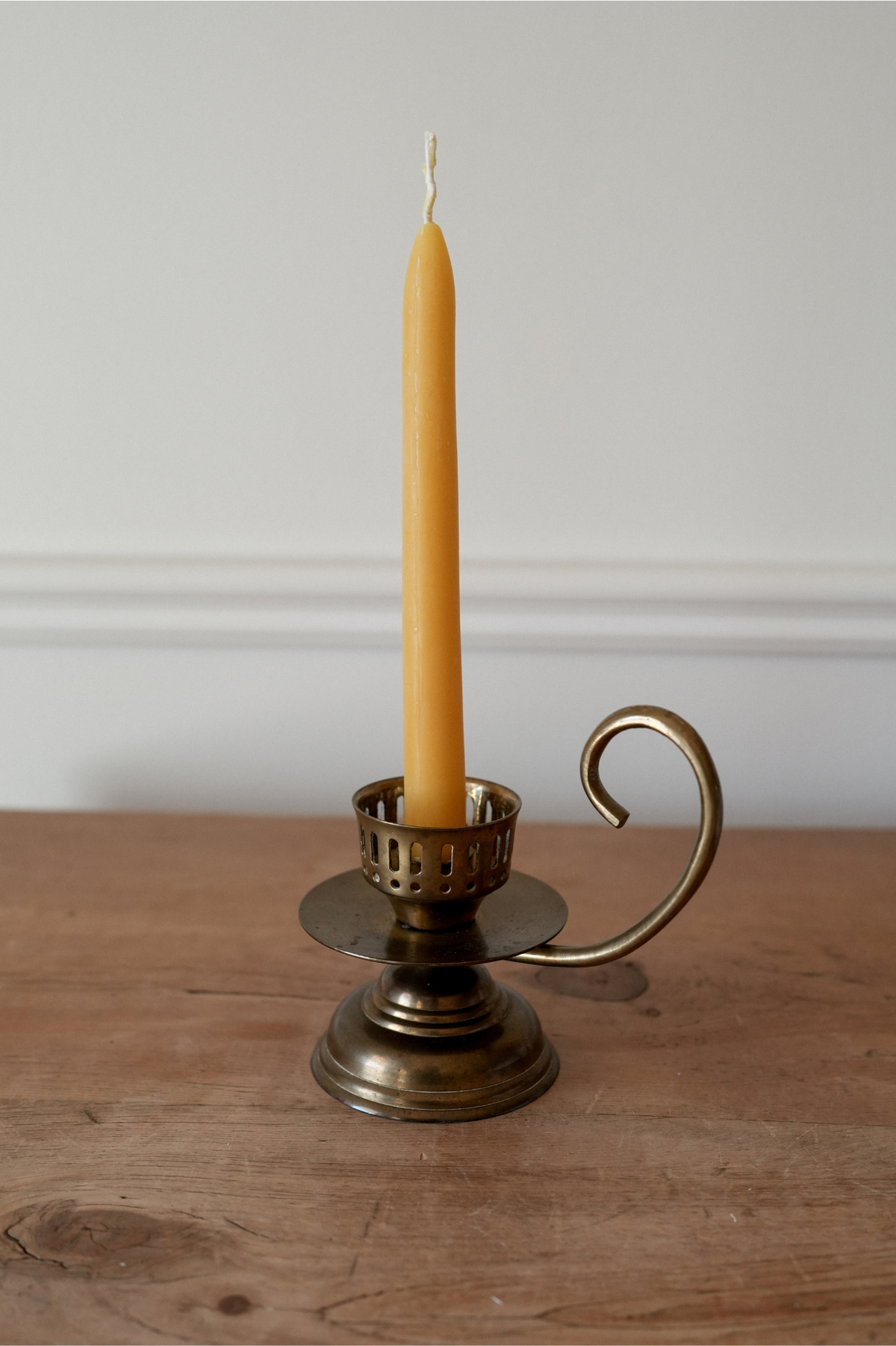 Vintage Solid Brass Chamberstick Candle Holder