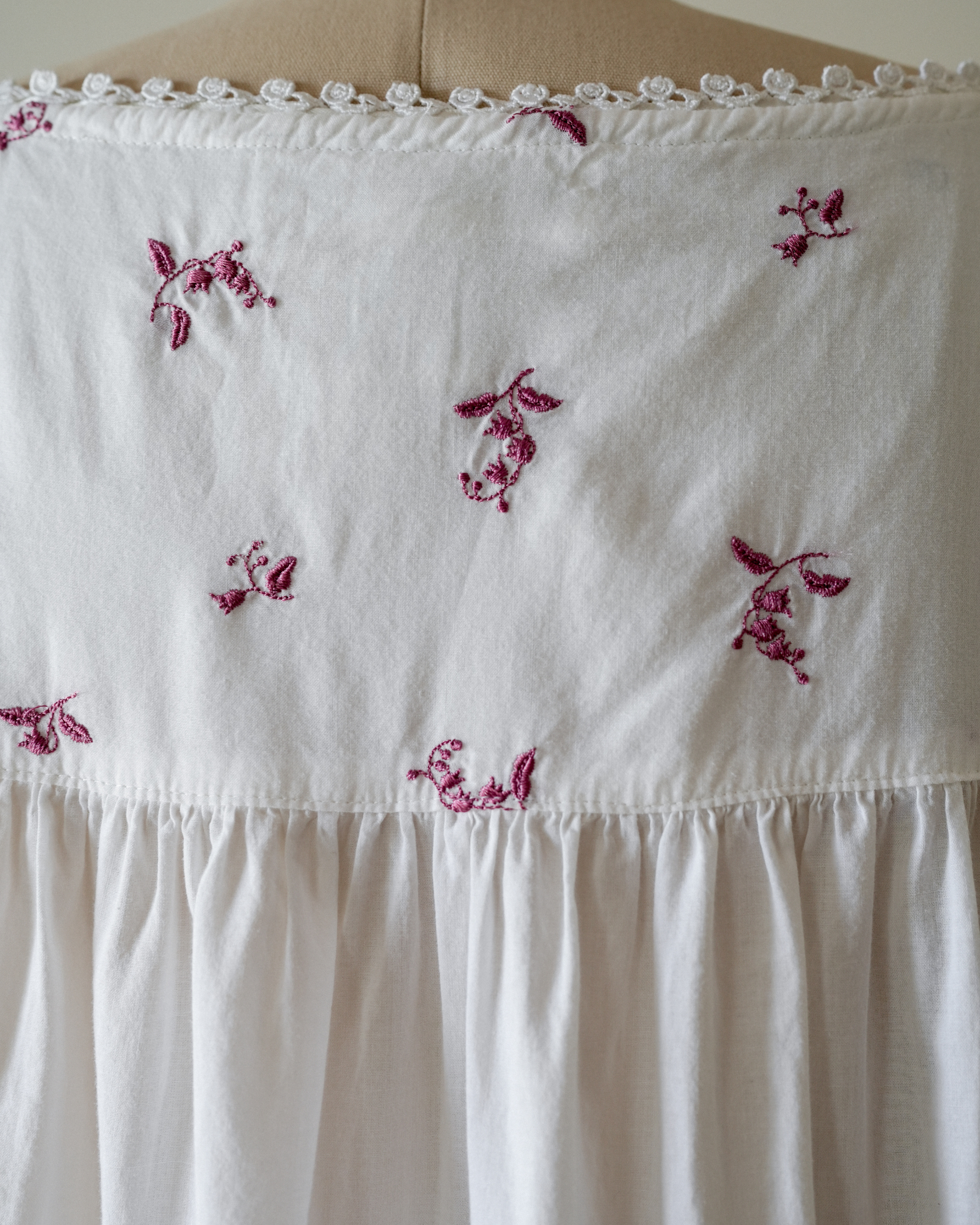 Vintage Embroidered Cotton Nightgown