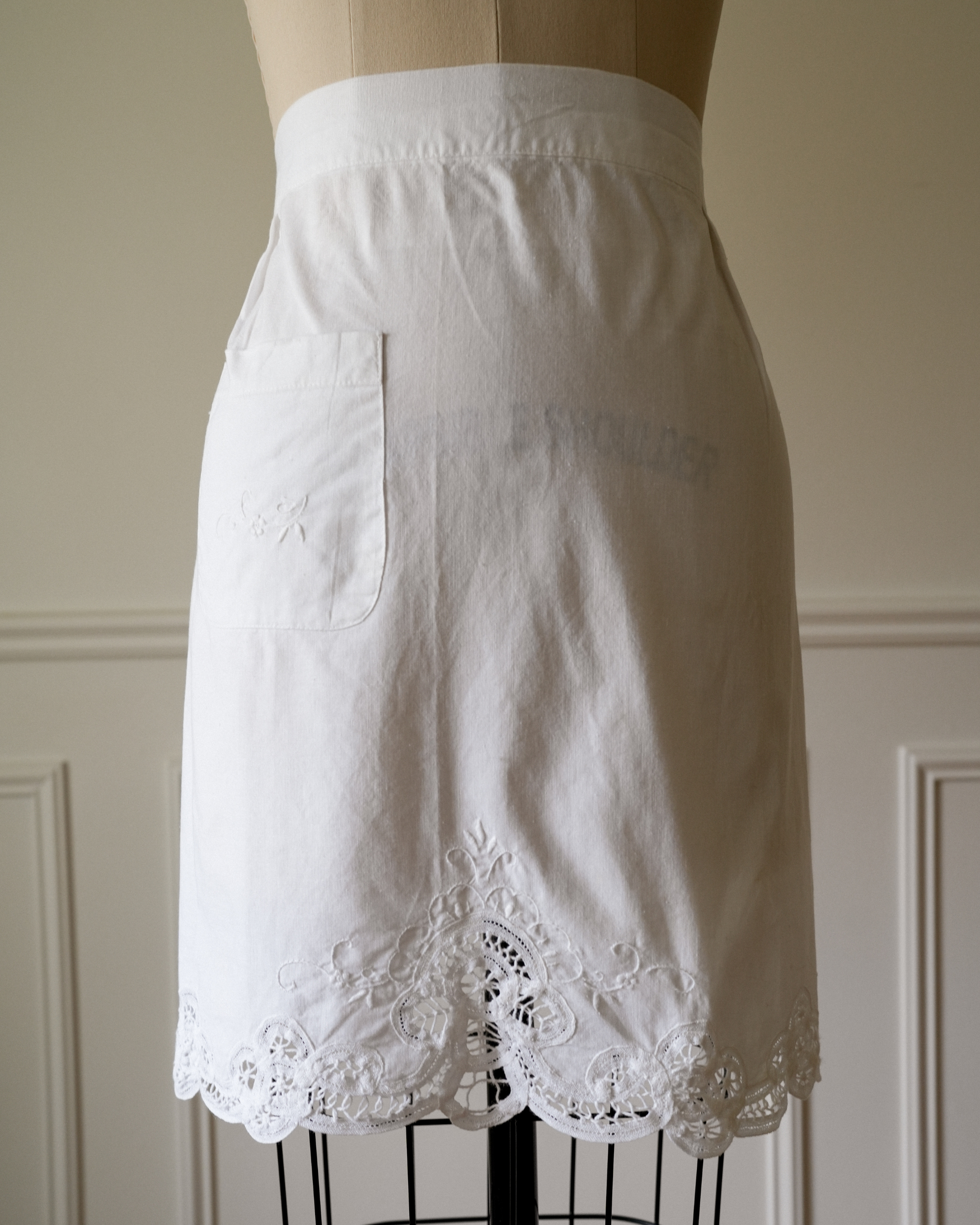 Embroidered Cotton Apron