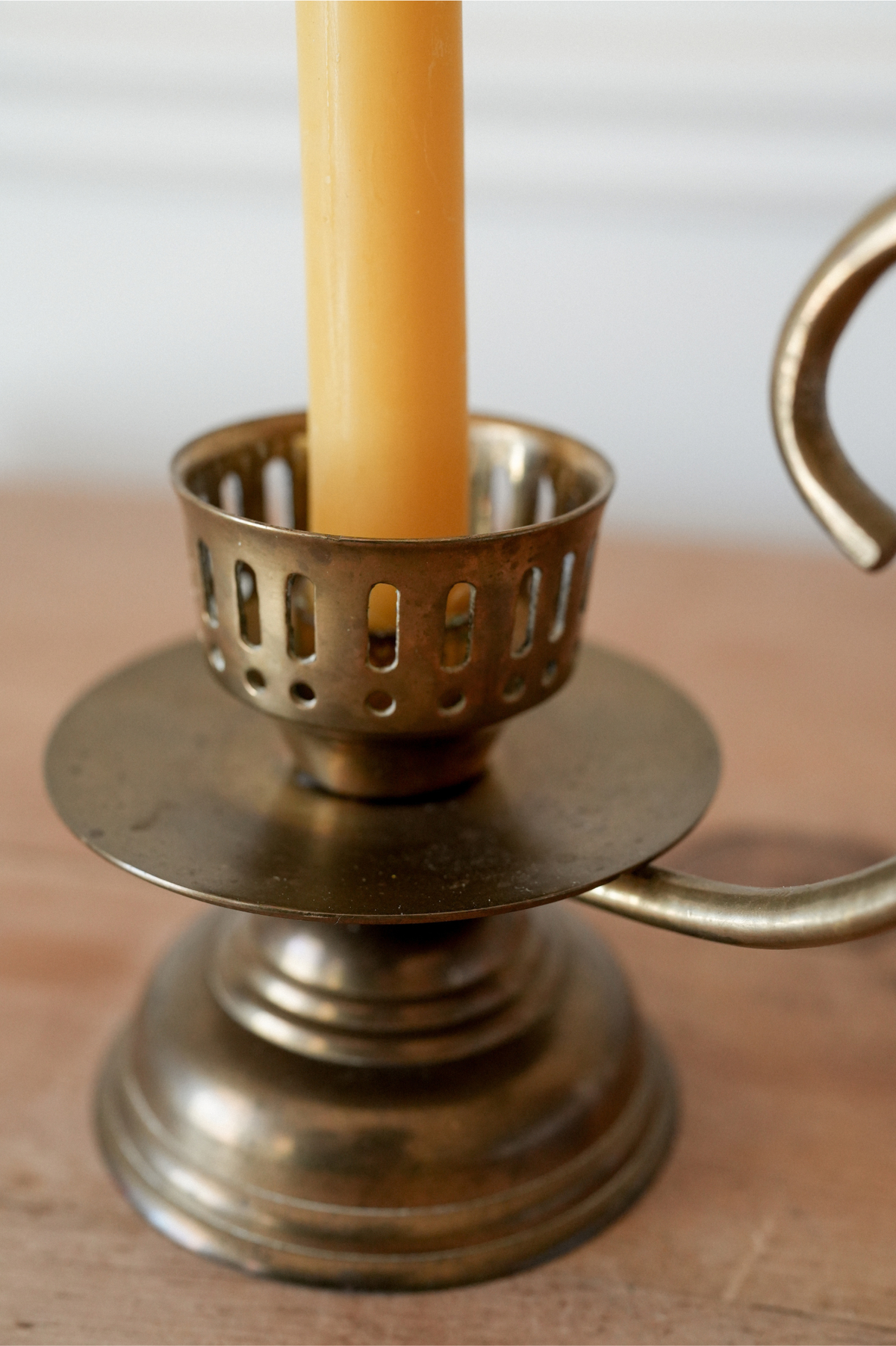 Vintage Solid Brass Chamberstick Candle Holder