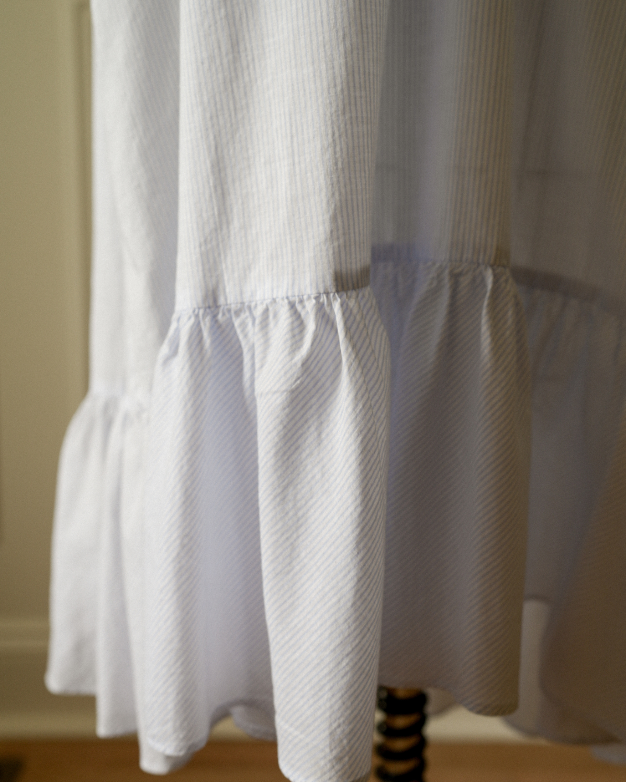 Vintage Blue Stripe Cotton Nightgown