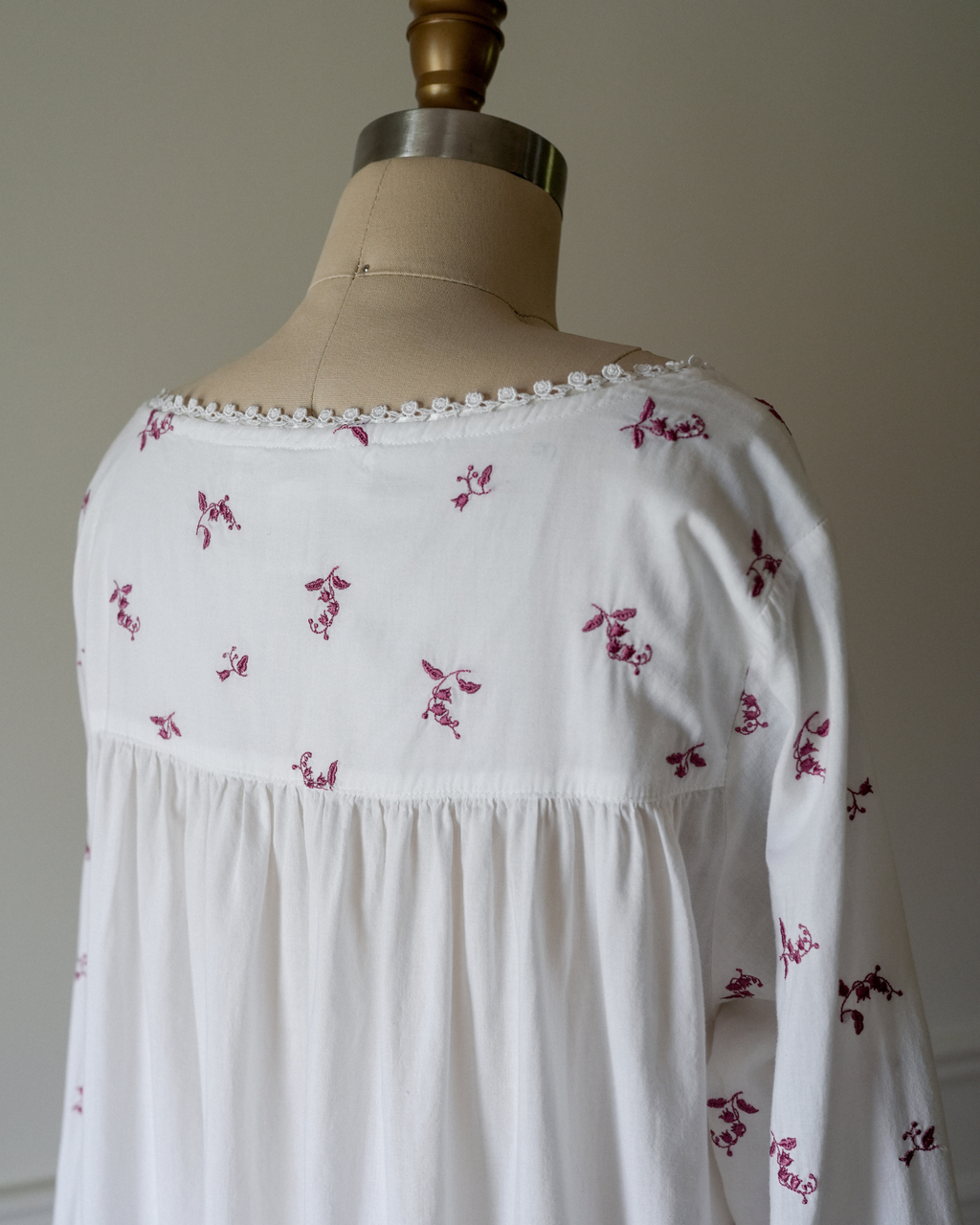 Vintage Embroidered Cotton Nightgown
