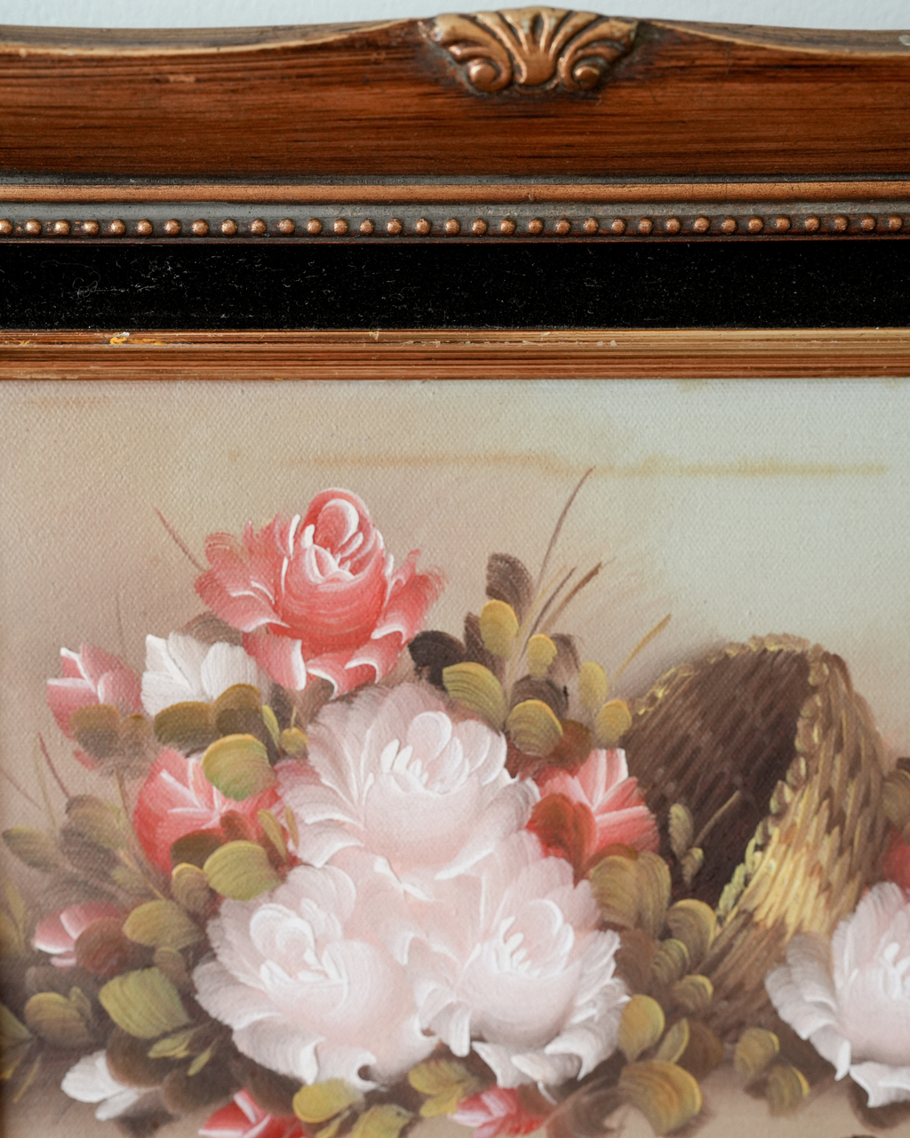 Floral Oil Painting in Gilded Frame