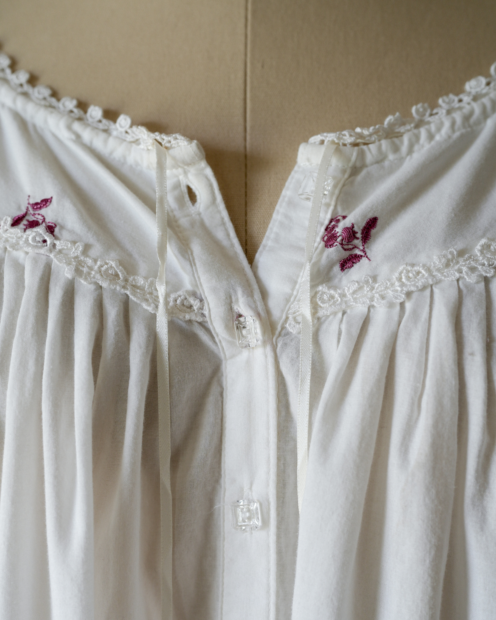 Vintage Embroidered Cotton Nightgown