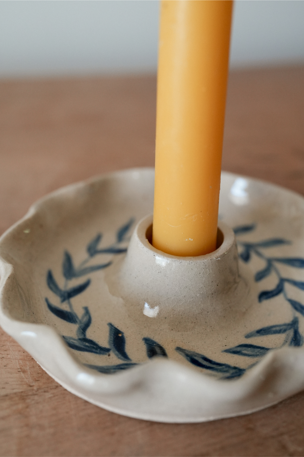 Quiet Time Pottery Candleholder — Cobalt