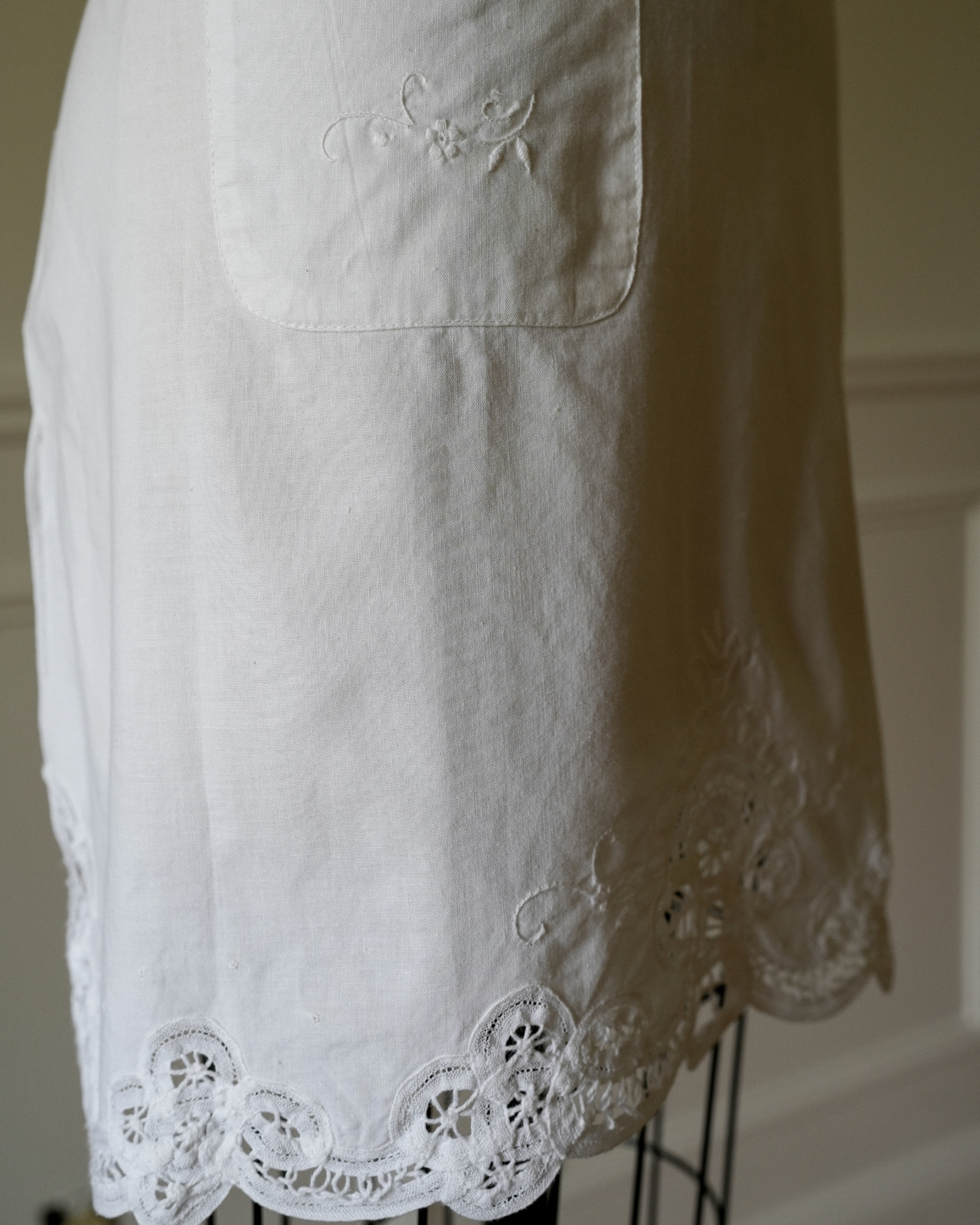 Embroidered Cotton Apron